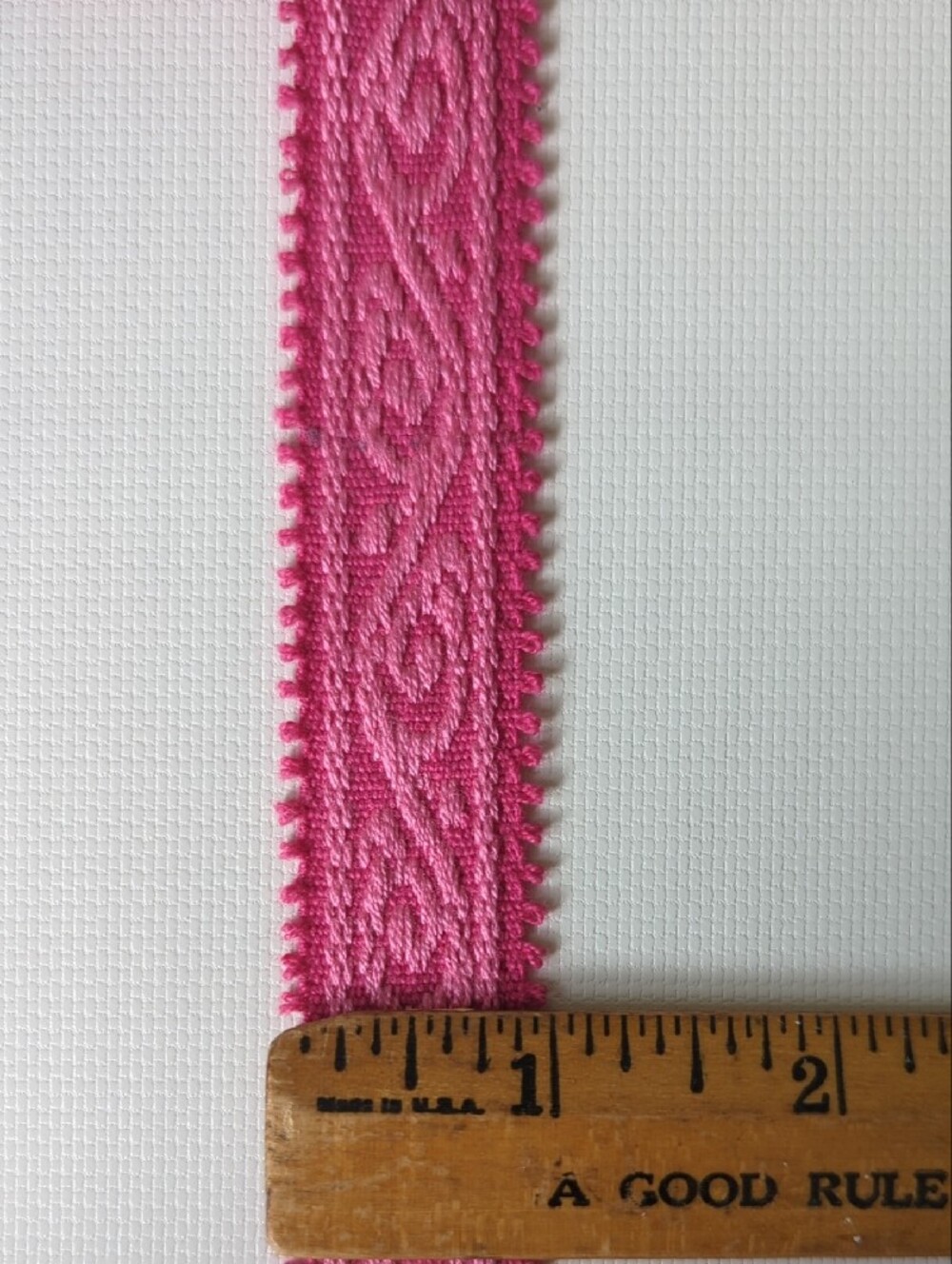 Pink Crochet Flower Trim & Pink Jacquard Ribbon Set - Picture 2 of 6